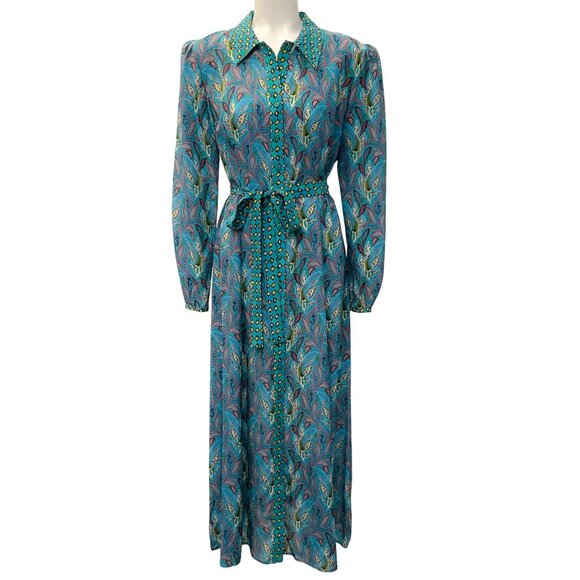 Saloni Caudex Turquoise Vanessa B Dress - Picture 1 of 4